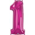 Anagram 38 in. Number 1 Magenta Shape Air Fill Foil Balloon 87813